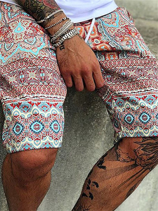 Men's Shorts Summer Shorts Bermuda shorts Beach Shorts Boho Pants Drawstring Print Graphic Prints Comfort Lightweight Knee Length Holiday Beach Stylish Casual 1 2 Inelastic