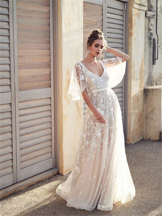New Dress Sexy Lace V-neck Backless White Dresses