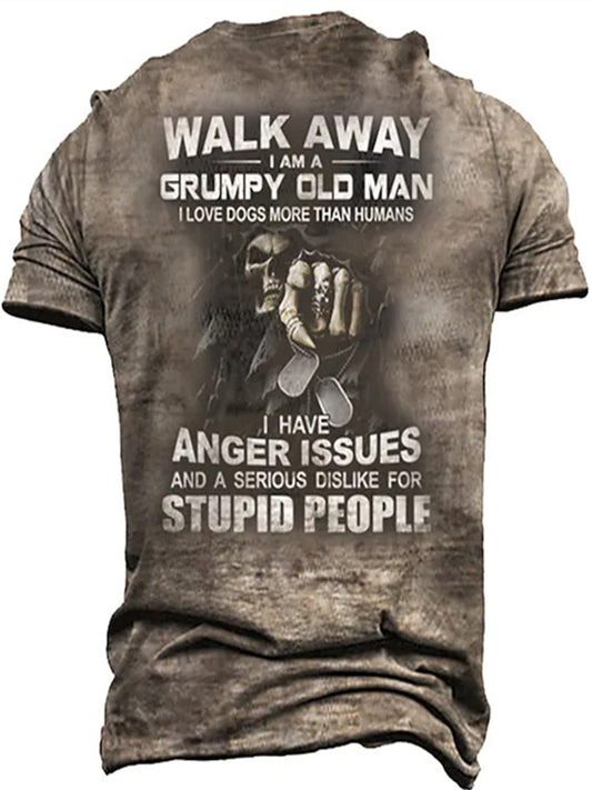 Men's T shirt Tee Graphic Tee Funny T Shirts Slogan T Shirts Skull Letter Graphic Prints Crew Neck Black Blue Purple Brown Green 3D Print Outdoor Street Print Clothing Apparel Vintage Sports Designer