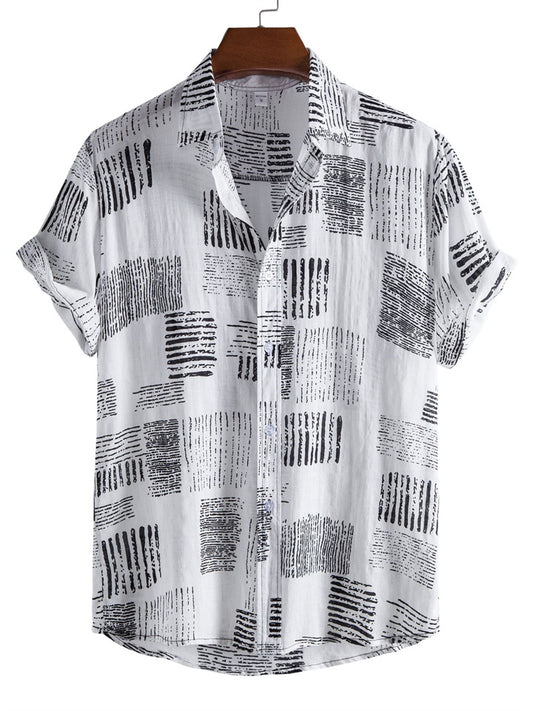 Crushed Short-sleeved Shirt Men's Summer New Short-sleeved Shirt Men's Short-sleeved Shirt