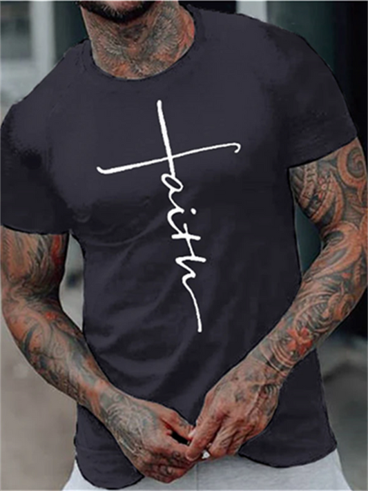 Men's T shirt Tee Graphic Tee Letter Print Crew Neck Street Holiday Short Sleeve Print Clothing Apparel Designer Casual Comfortable