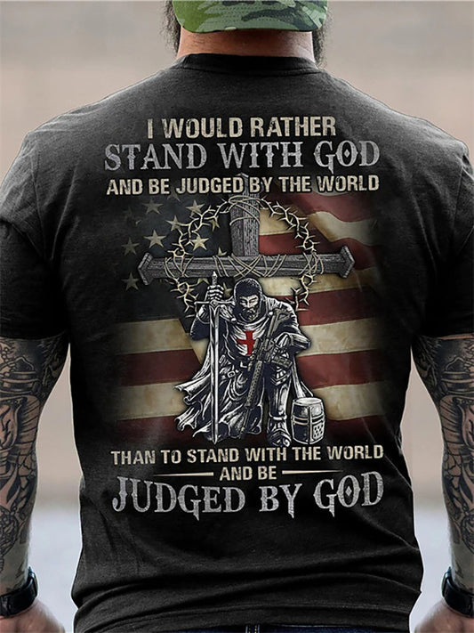 Men's T Shirt Tee Graphic Tees Templar Cross Soldier National Flag Crew Neck Green Blue Yellow Dark Gray 3D Print Outdoor Casual Short Sleeve Print Clothing Apparel Vintage Fashion Designer Classic